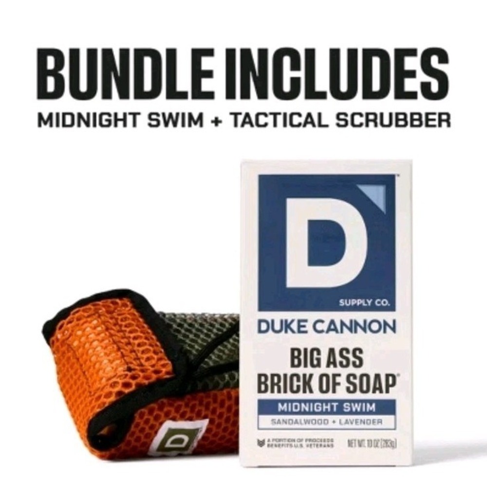 Duke Cannon Tactical Scrubber & Soap Bundle, Midnight Swim, 10oz